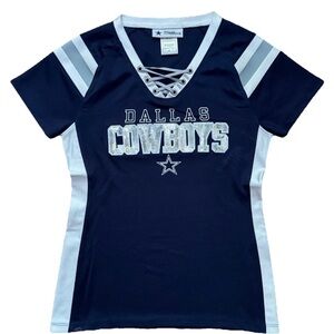 Dallas Cowboys Women's Short Sleeve Tee - Navy and White
